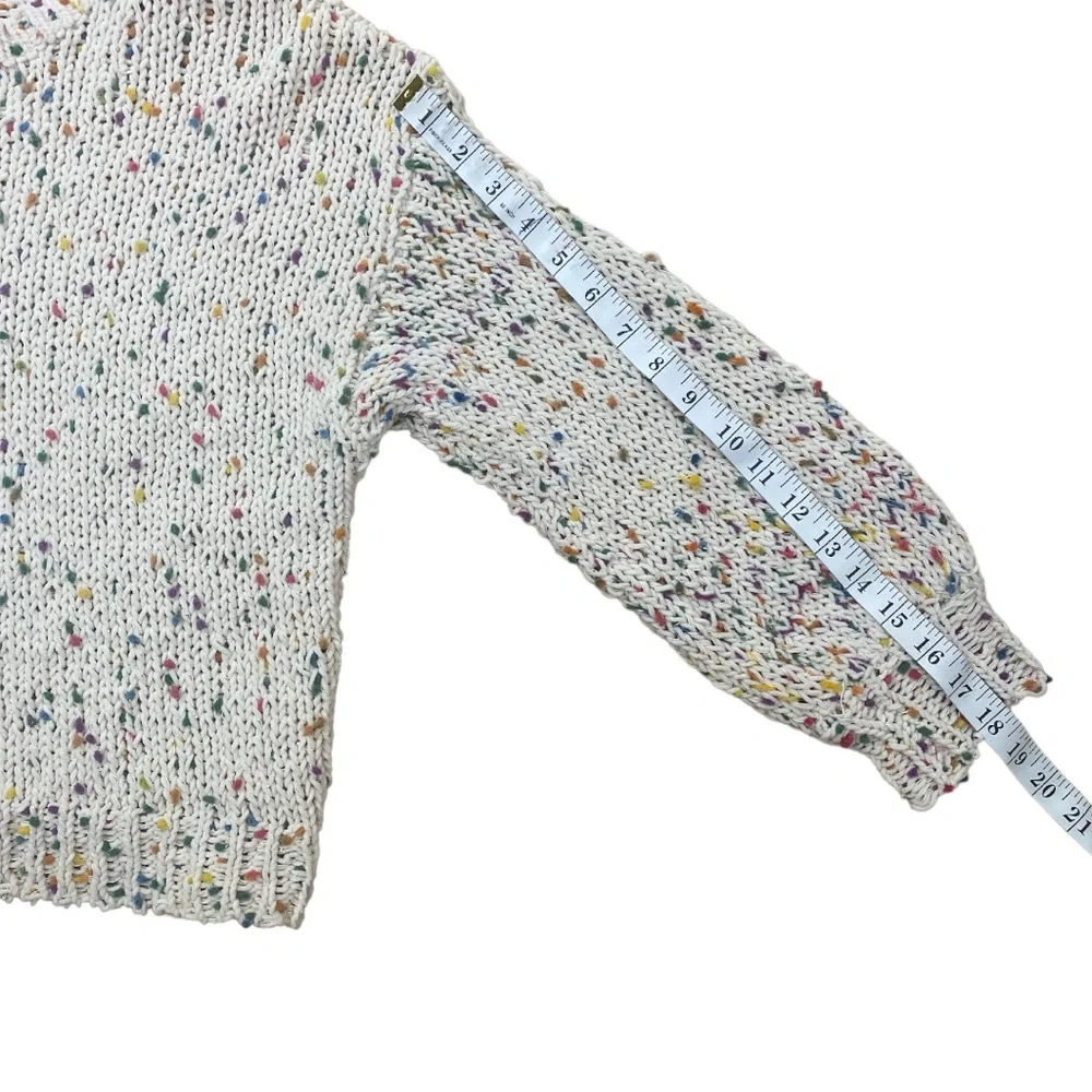 DEE ELLY Women’s Sweater Popcorn Funfetti Knit Distress Drop Shoulder Size Small - Picture 14 of 16